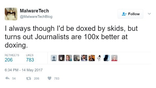 Doxing the hero who stopped WannaCry was irresponsible and dumb