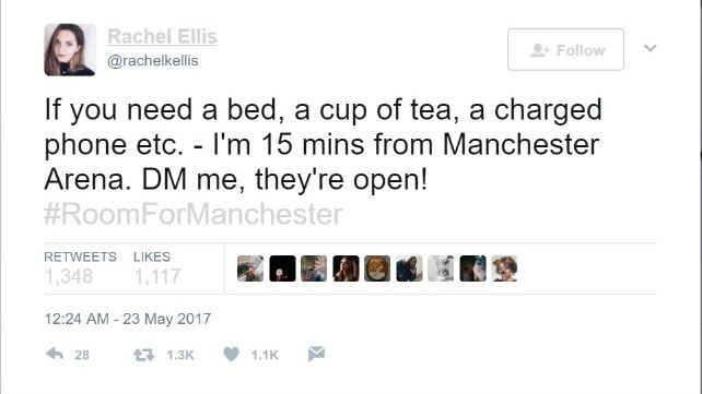 Manchester opens doors to those stranded by the Arena explosion with #RoomForManchester