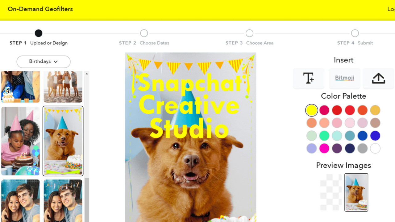 Snapchat expands design studio for custom geofilters