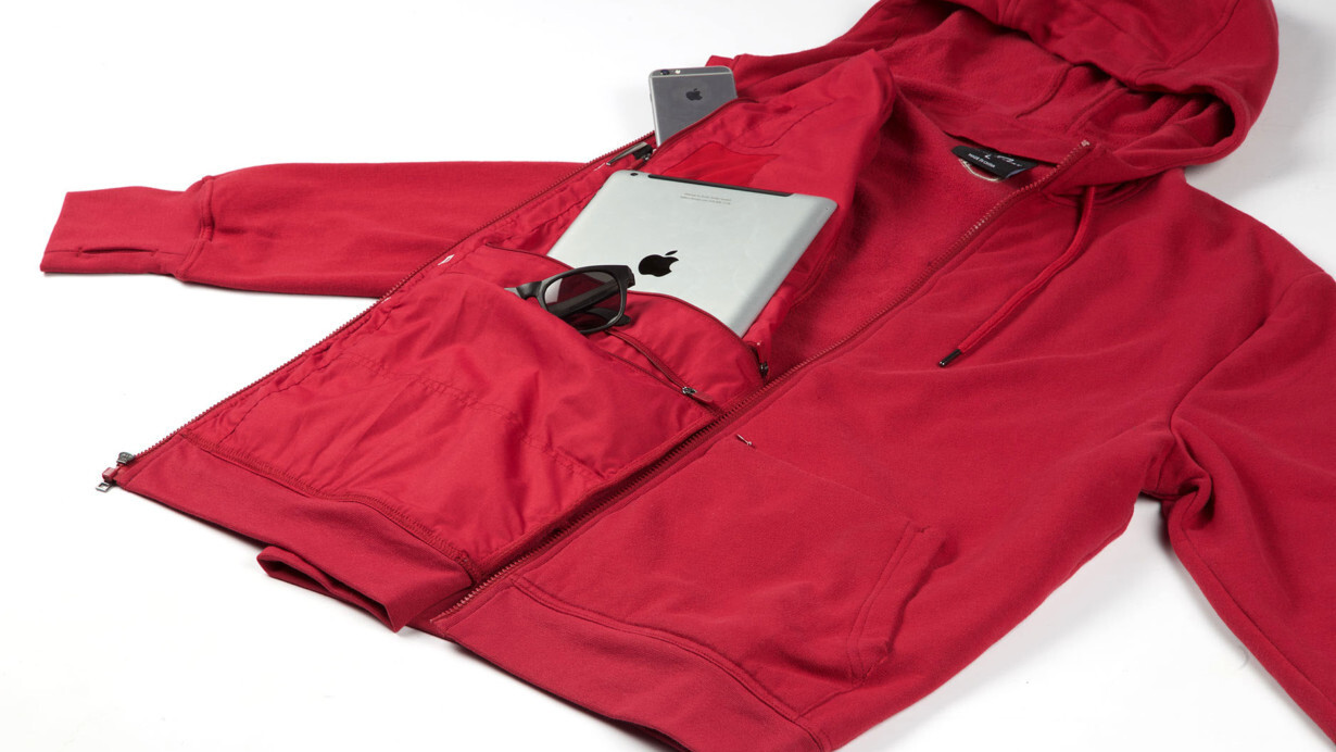 The SCOTTeVEST is a bonkers 19-pocket hoodie that can hold two iPads and charge your phone