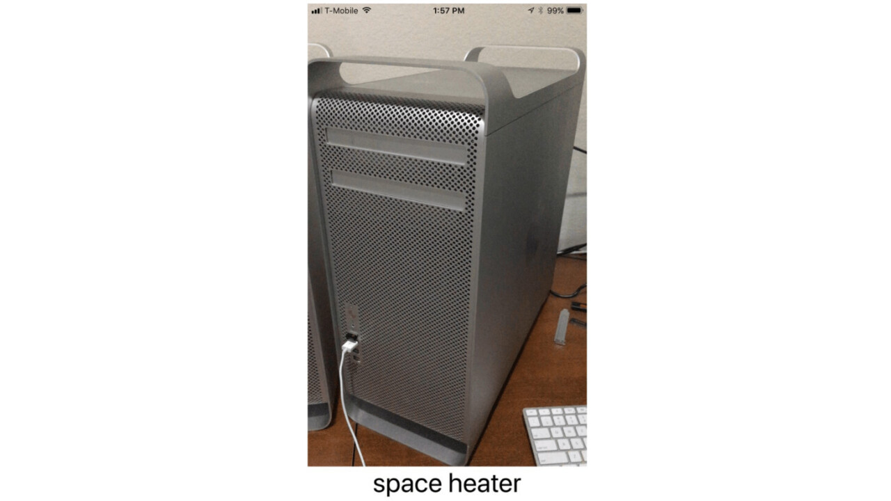 Apple’s new machine learning framework thinks the old Mac Pro is a heater