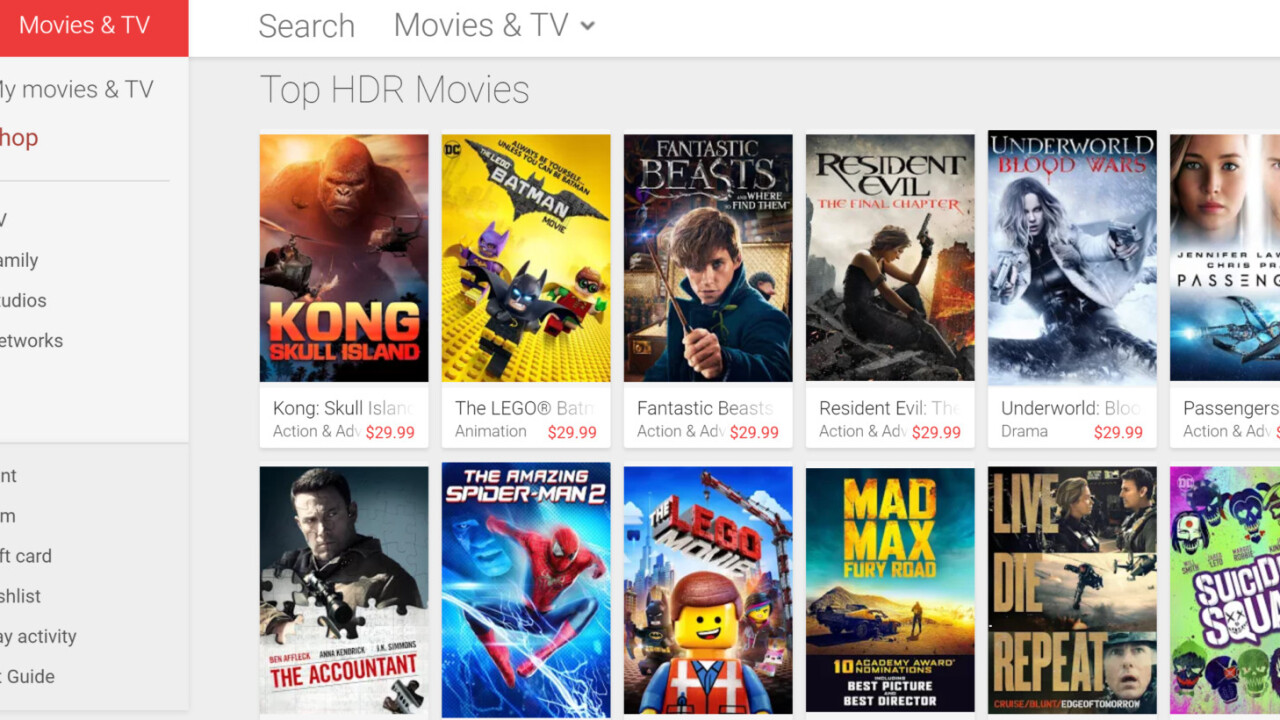 Google Play Movies adds HDR support