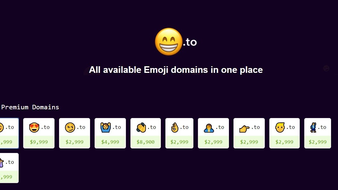 This site helps you find the perfect Emoji domain name (with one caveat)