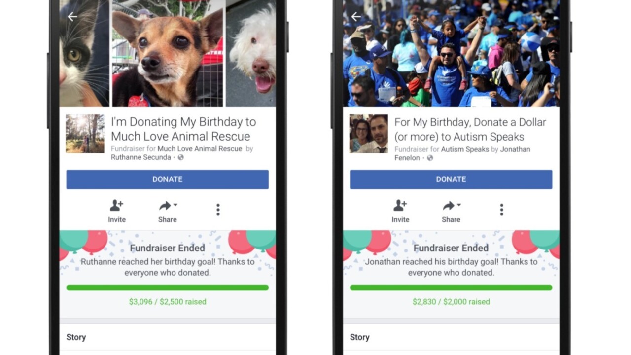 Facebook now lets you collect non-profit donations on your birthday