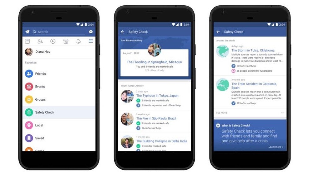 Facebook makes it quicker to check friends are safe when disaster strikes