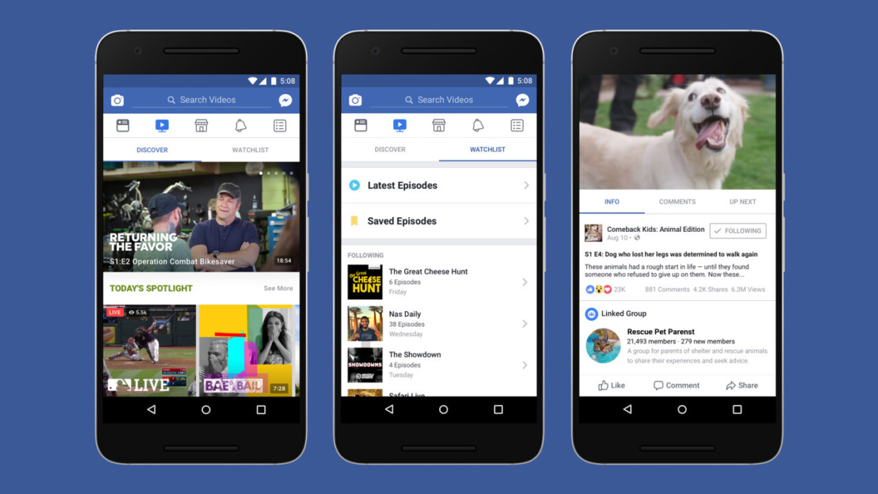 Facebook takes on YouTube with Watch, its new episodic video service