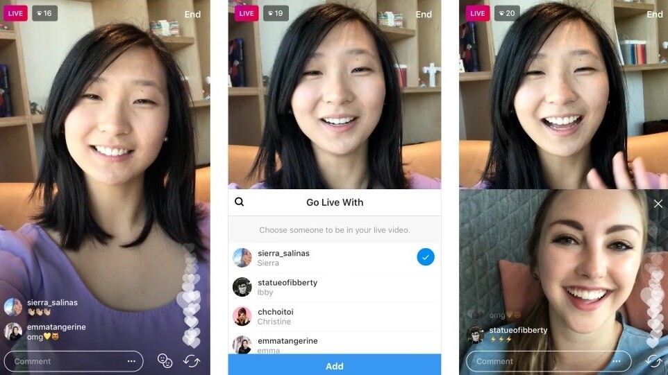 Instagram now lets two people go Live in the same stream