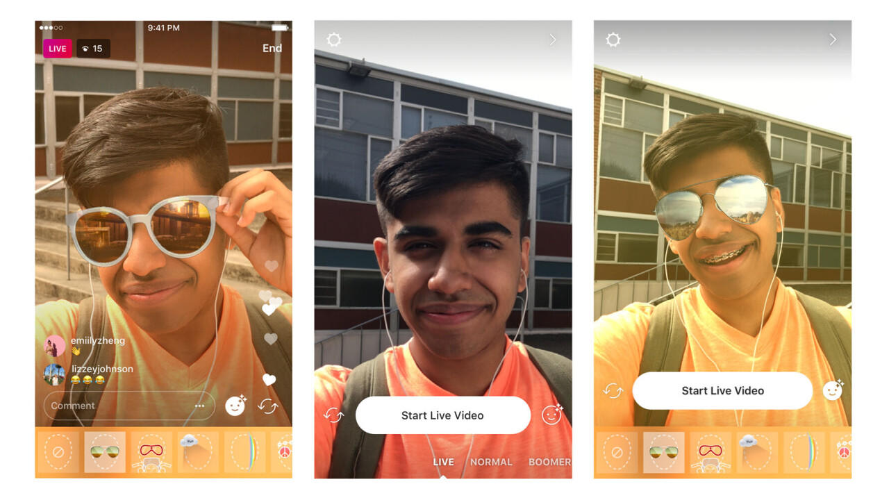 Instagram now lets you use filters and masks in live video too
