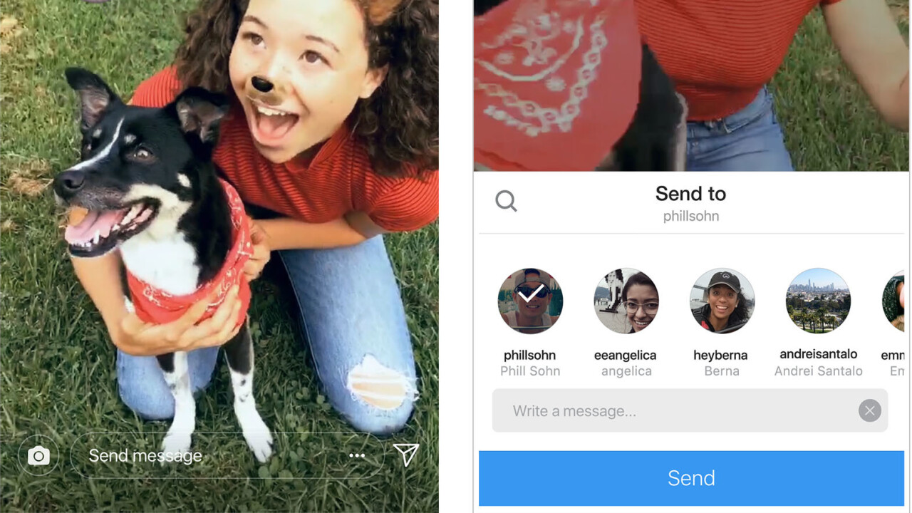 Instagram now lets you share Stories via Direct messages