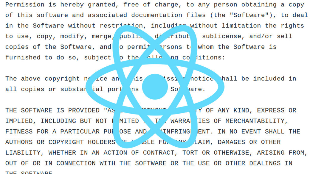Facebook re-licenses React under MIT license after developer backlash