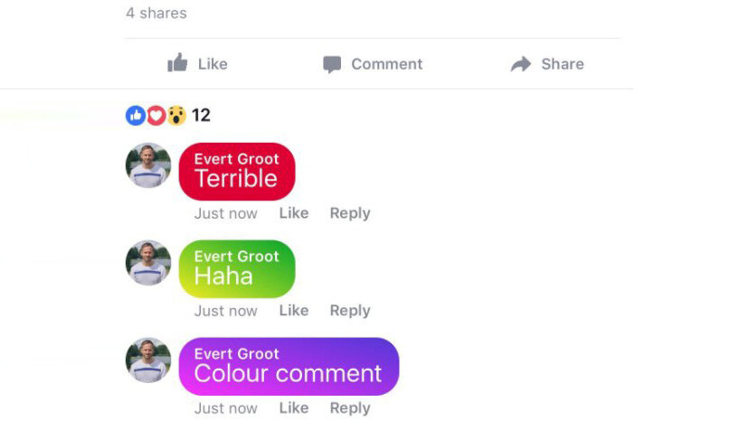 Facebook hits Myspace level 100 with god-awful colored comments