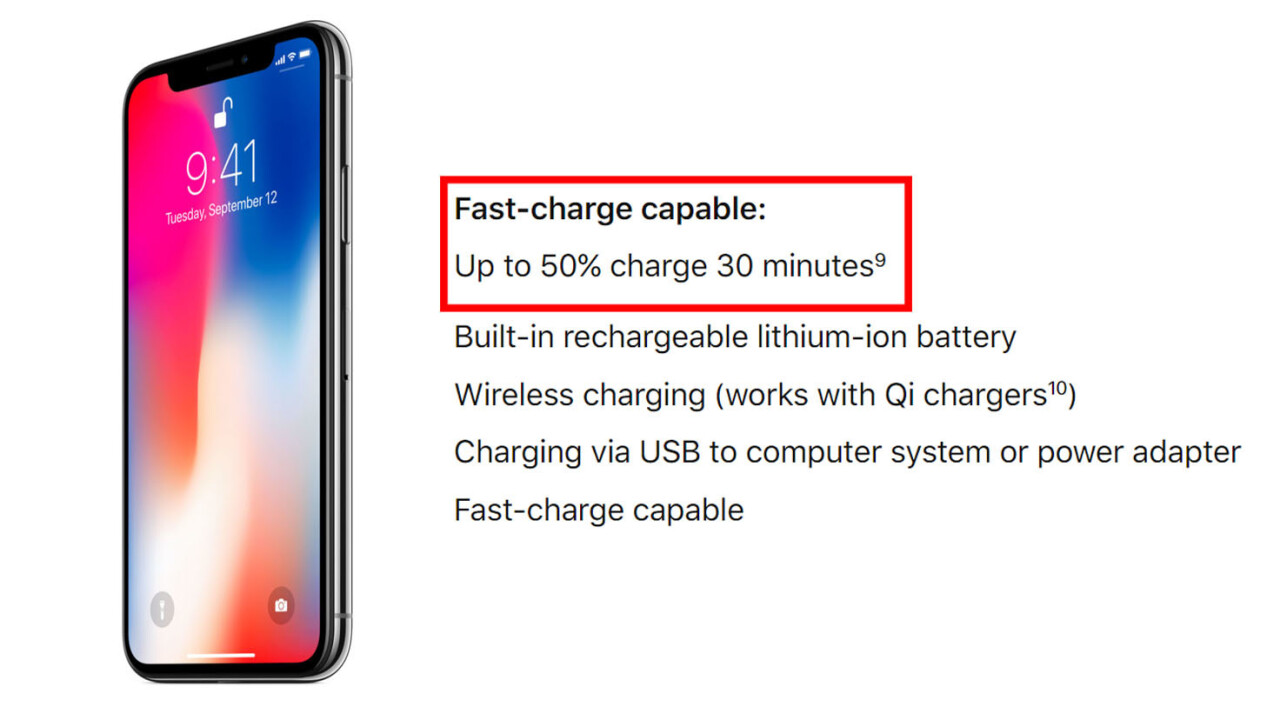 Surprise: The iPhone X supports fast charging, but you’ll have to pay extra