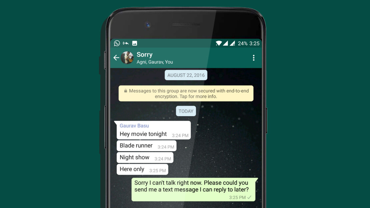 This Android app auto-replies to WhatsApp texts when you’re busy