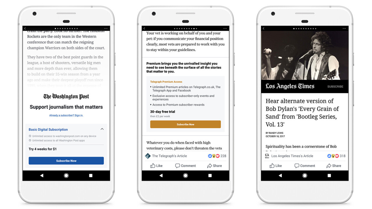Facebook is bringing paywalls to Instant Articles in your mobile feed
