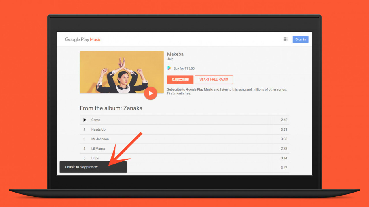 A single Google Play Music bug is keeping me from recommending it to friends in India