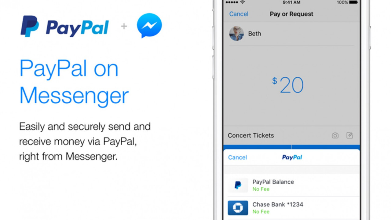 Facebook Messenger teams up with PayPal for payments
