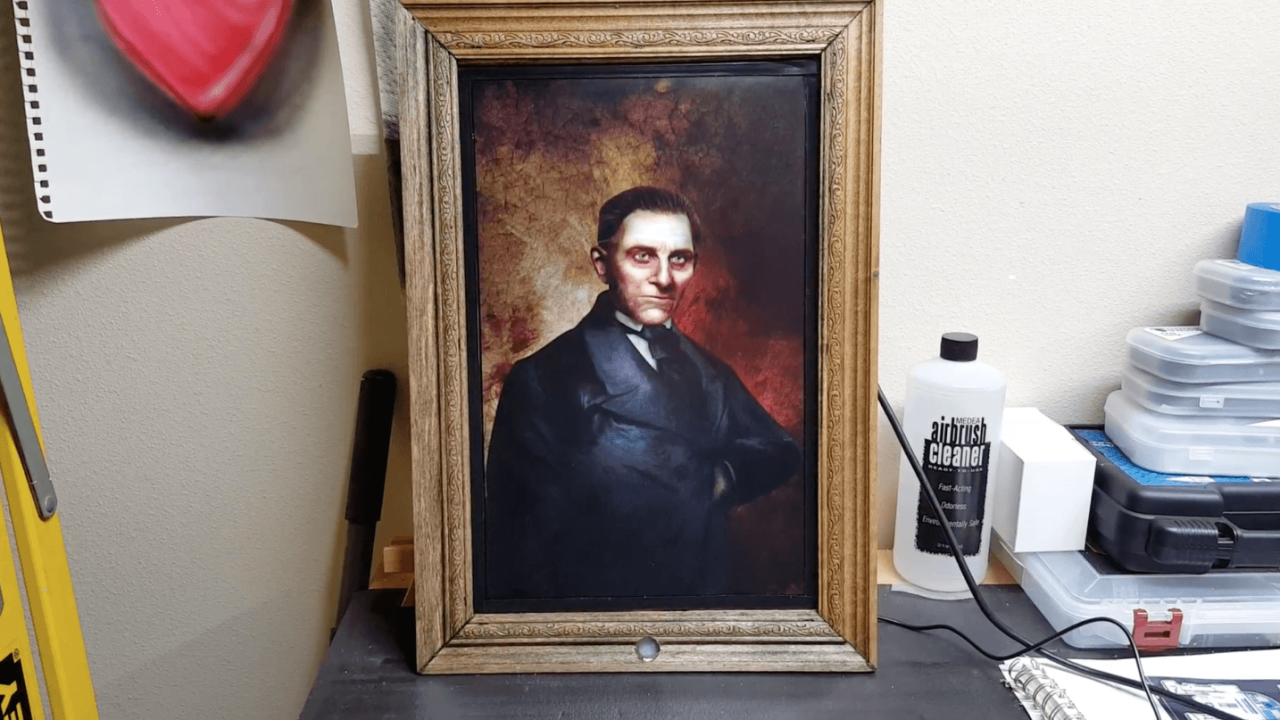 This painting is actually a Raspberry Pi-powered digital frame designed to scare you