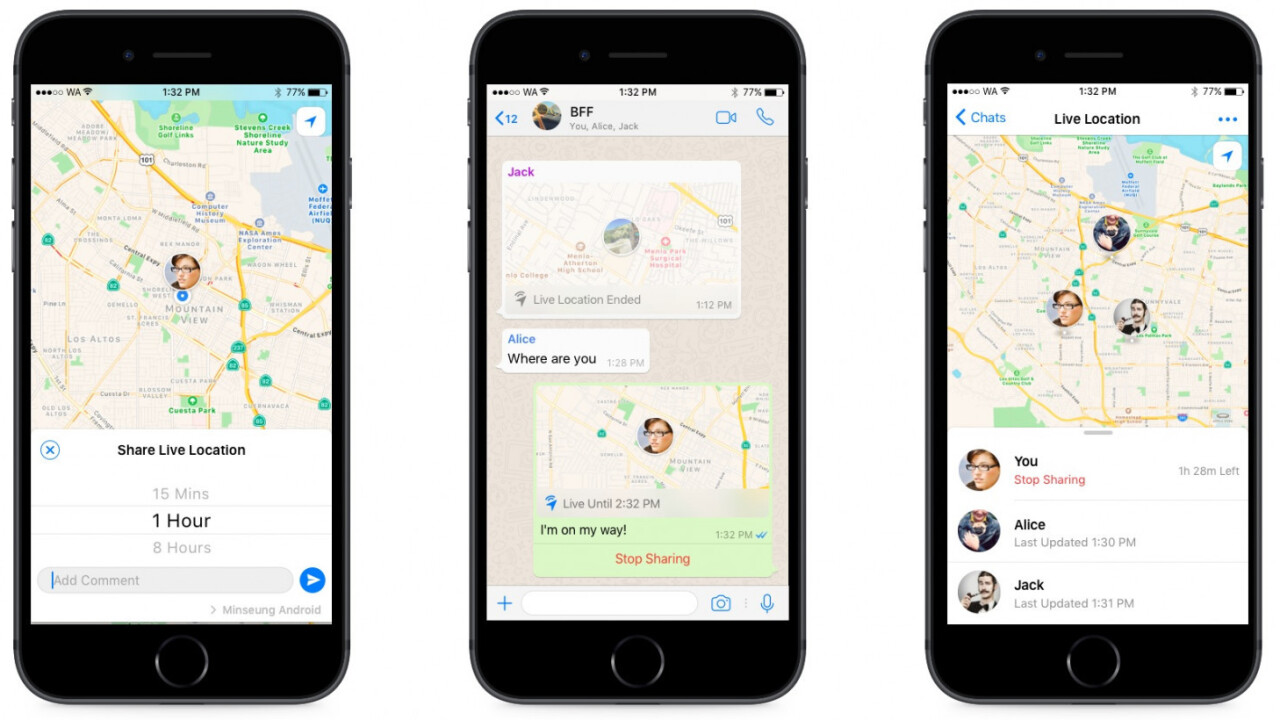 WhatsApp borrows live location sharing from Facebook