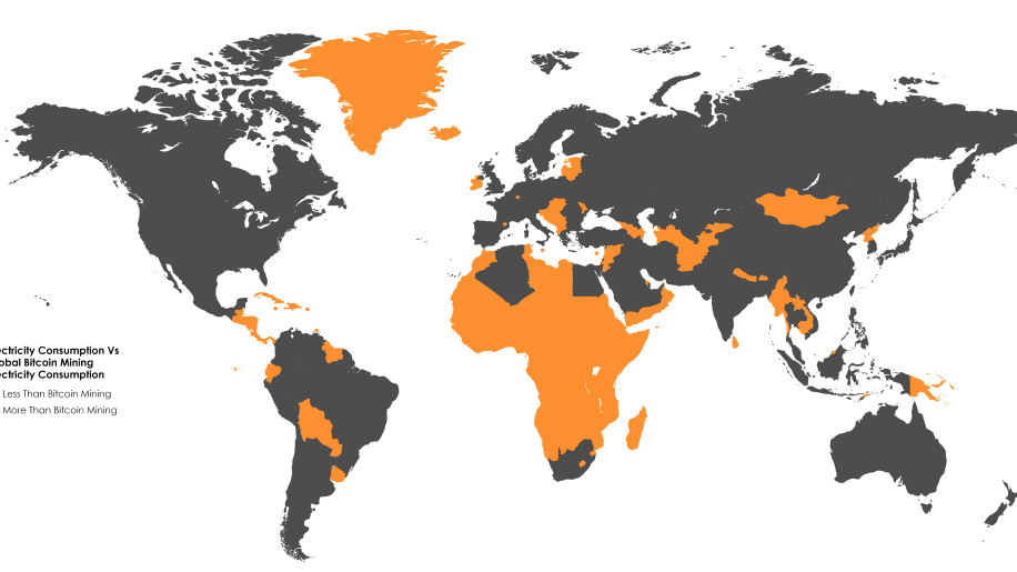 Bitcoin mining consumes more electricity than 20+ European countries