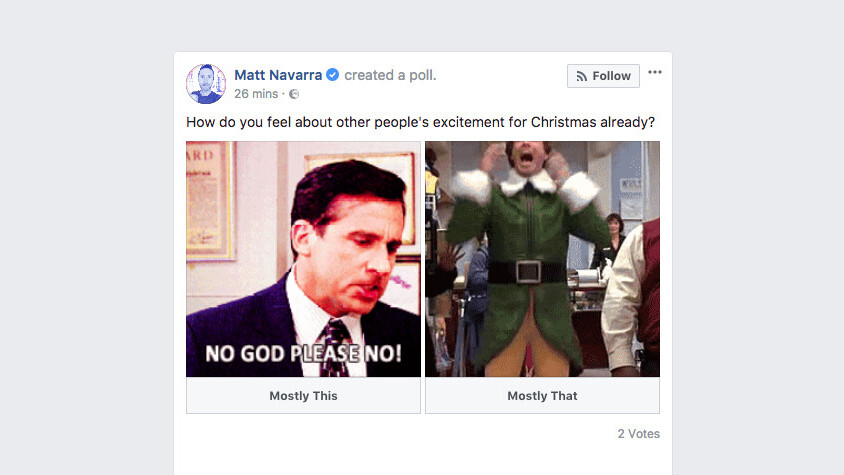Facebook is about to ruin your feed with tacky animated GIF polls