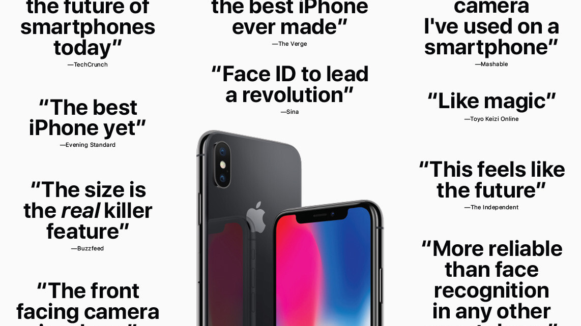 Apple changes tack by using a review roundup as iPhone X advert