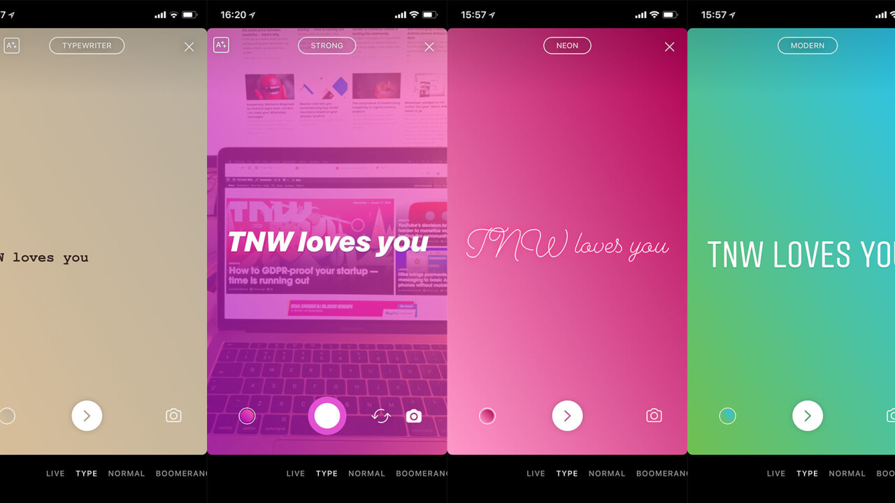 Instagram tests new ‘Type’ feature for Stories and screenshot alerts