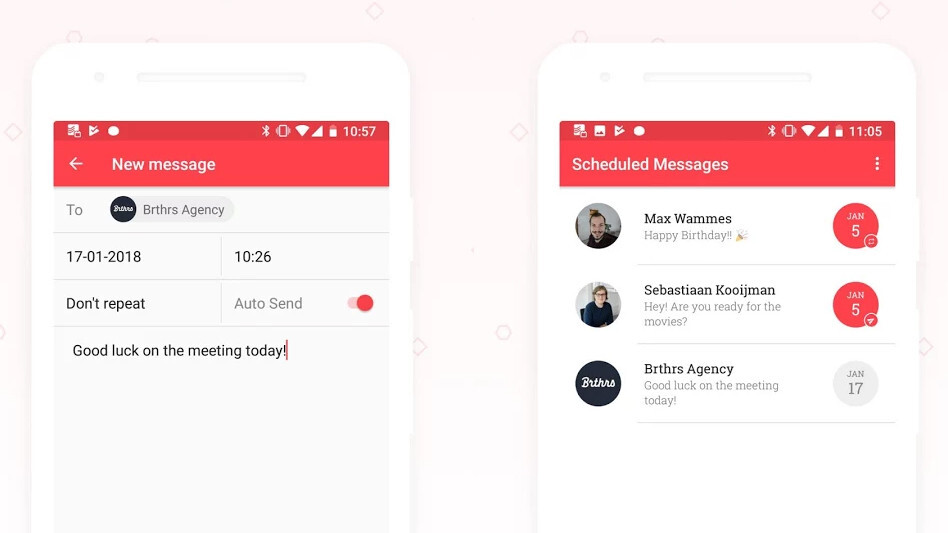 Scheduled for Android lines up texts to send later on your favorite messaging services