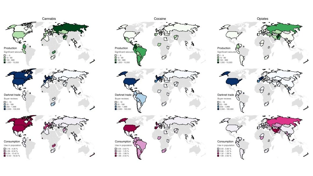 Scientists find darknet drug markets have little influence on global trafficking