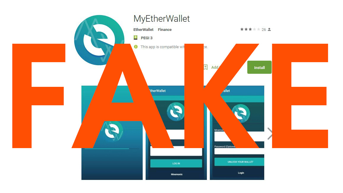 Ethereum thieves are targeting Android users with fake MyEtherWallet apps