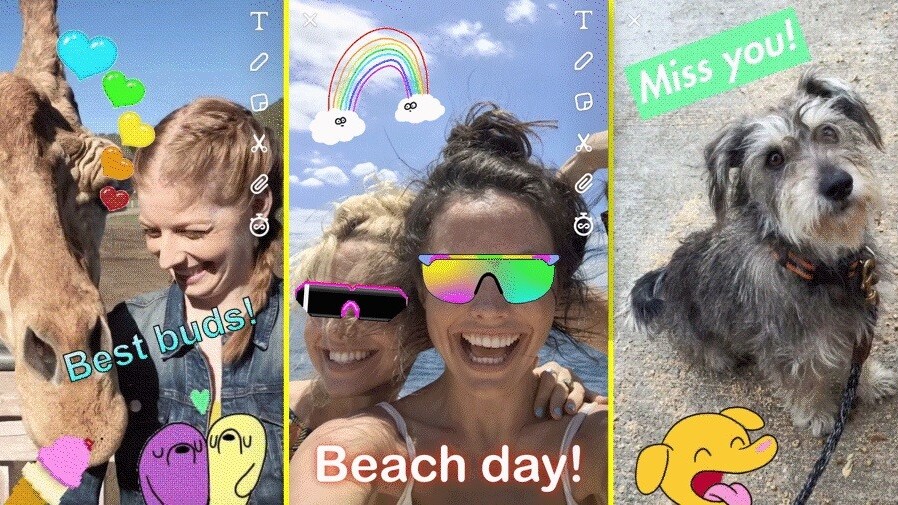 Snapchat copies Instagram for once, adds gif stickers