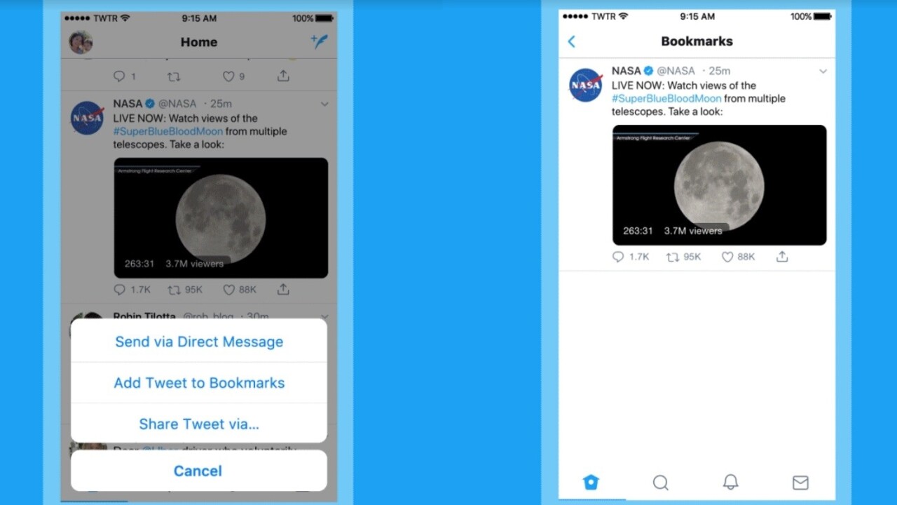 Twitter adds new features to bookmark and share your favorite tweets