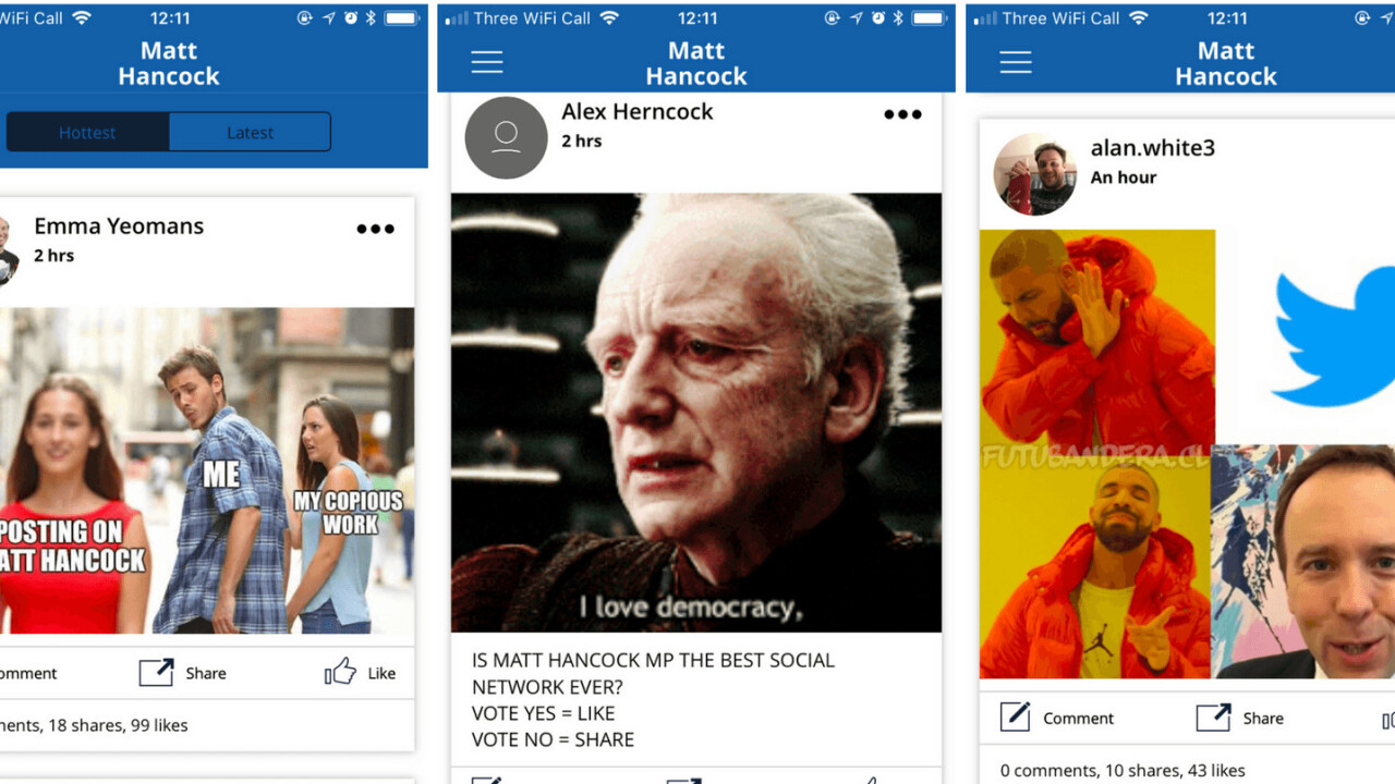 UK politician launches a supremely awkward social media app; trolling ensues