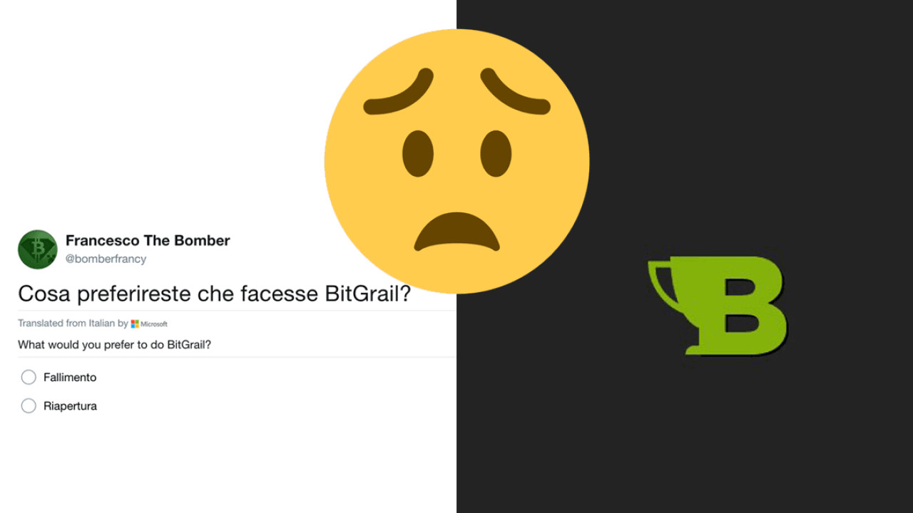 Cryptocurrency exchange BitGrail contemplates exit scheme on Twitter