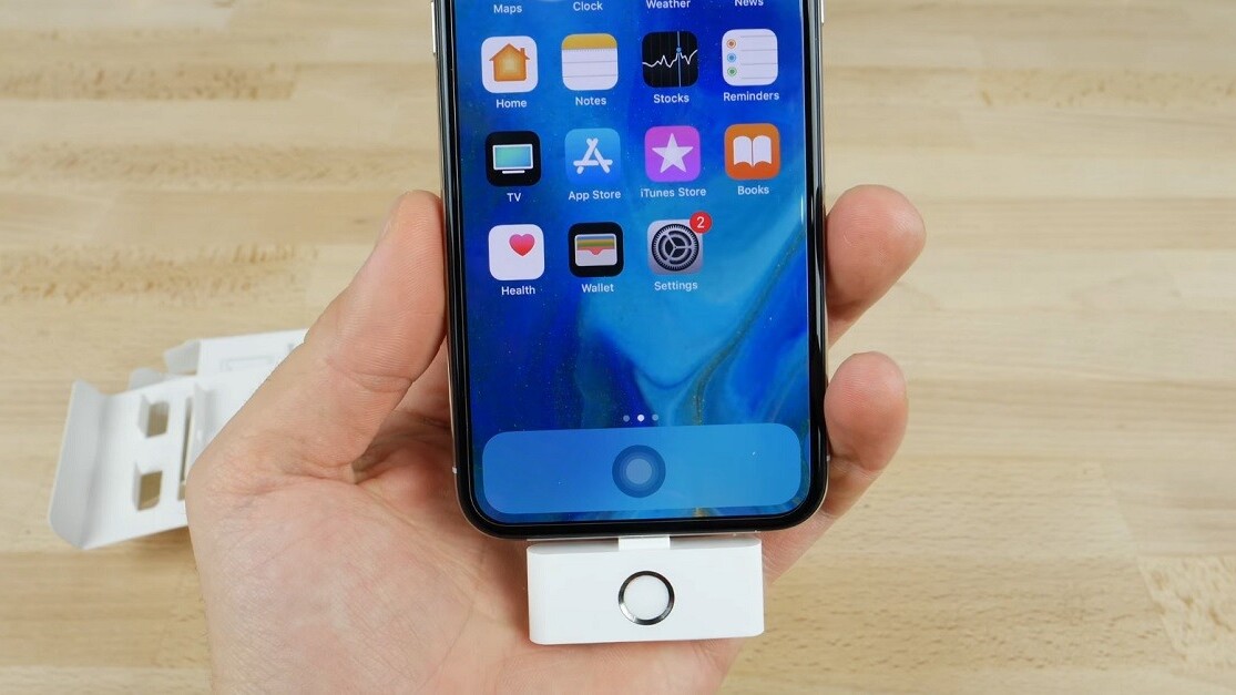 This clever device adds a home button and headphone jack to the iPhone X
