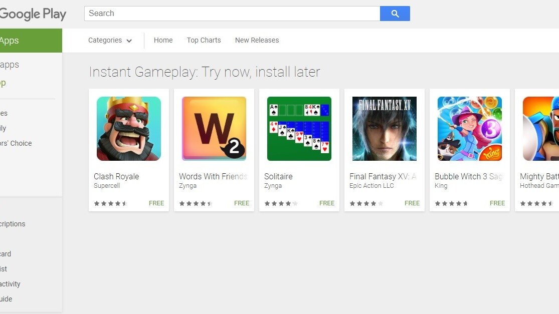 Google Play now lets you try some games without downloading or installing