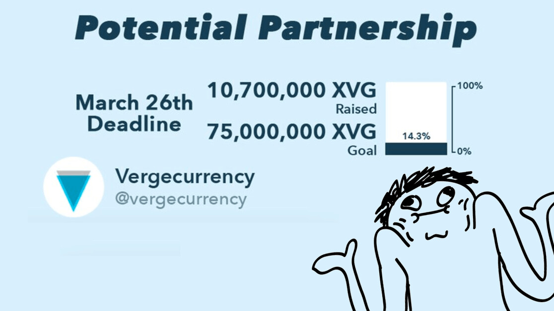 Verge cryptocurrency asks users for $3M to reveal a ‘potential partnership’