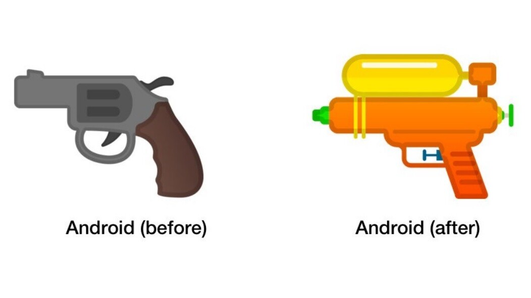 Google swaps revolver for water gun in its emoji armory
