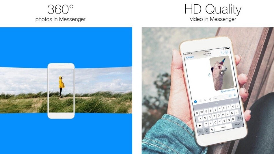 Facebook adds 360 photos and HD videos to Messenger