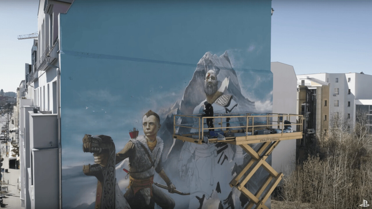 Sony commissioned a 50-foot shrine to God of War on the side of a building