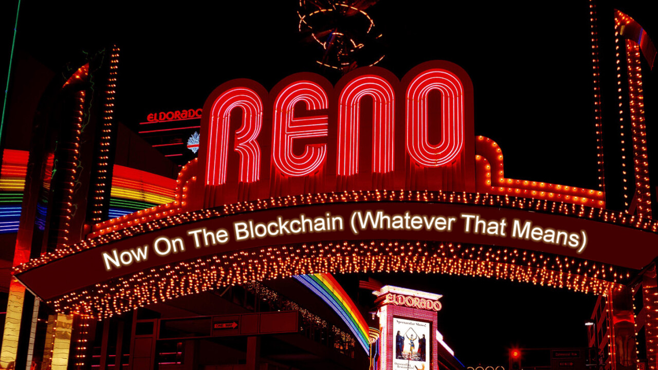 Reno aims to make marriage blockchain official