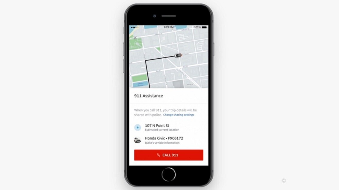 Uber adds a 911 ‘panic button’ to its US app