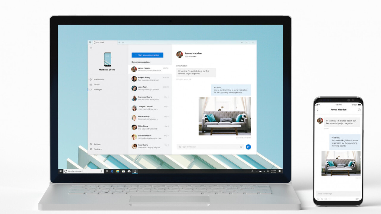 Microsoft’s new app beams texts and photos from your phone to your Windows desktop