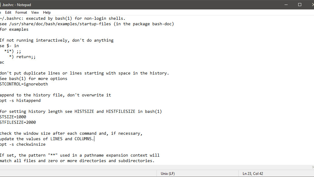 Notepad now properly displays textfiles created on Unix systems