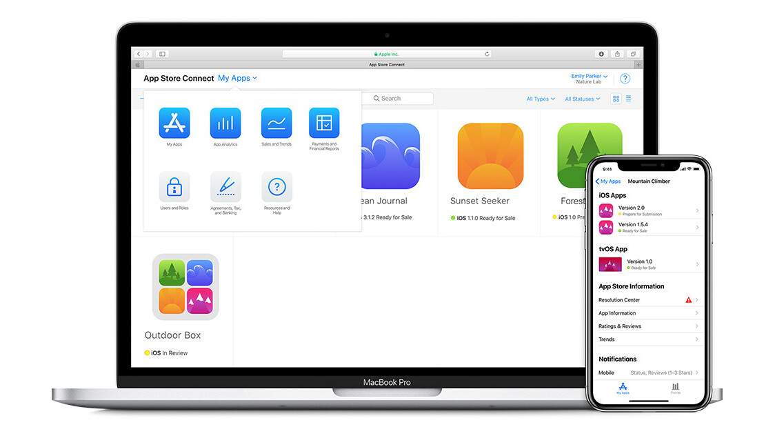 Apple’s iTunes Connect service for publishing apps has a new name and iOS app