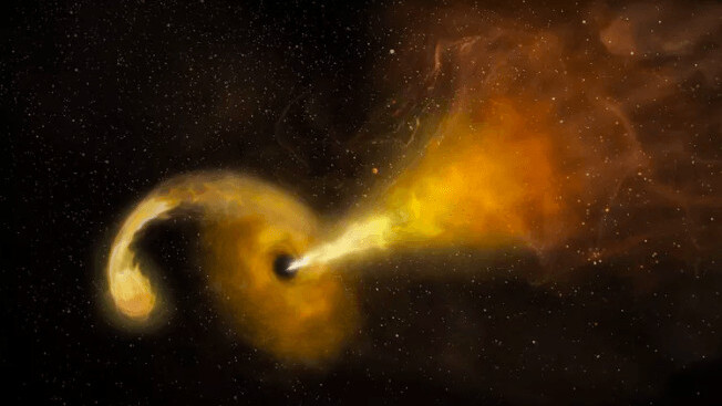 Astronomers watch as black hole drags an exploding star to its death