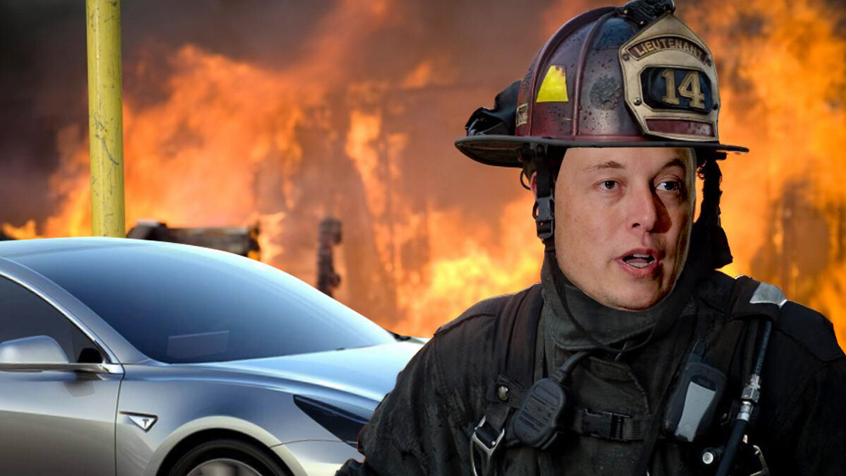 Tesla factory becomes literal dumpster fire after recycling machinery goes up in flames