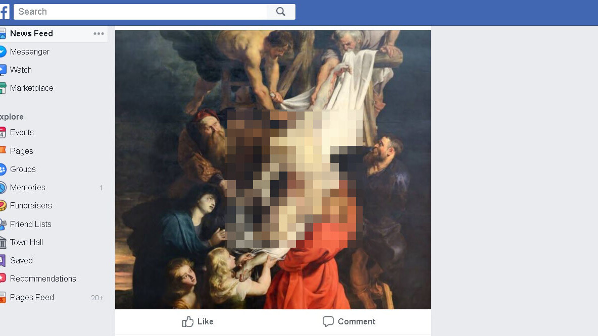 Not even shirtless Jesus gets a pass on Facebook’s anti-nudity policy