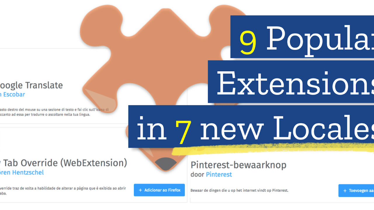 Mozilla wants to localize the most popular Firefox add-ons