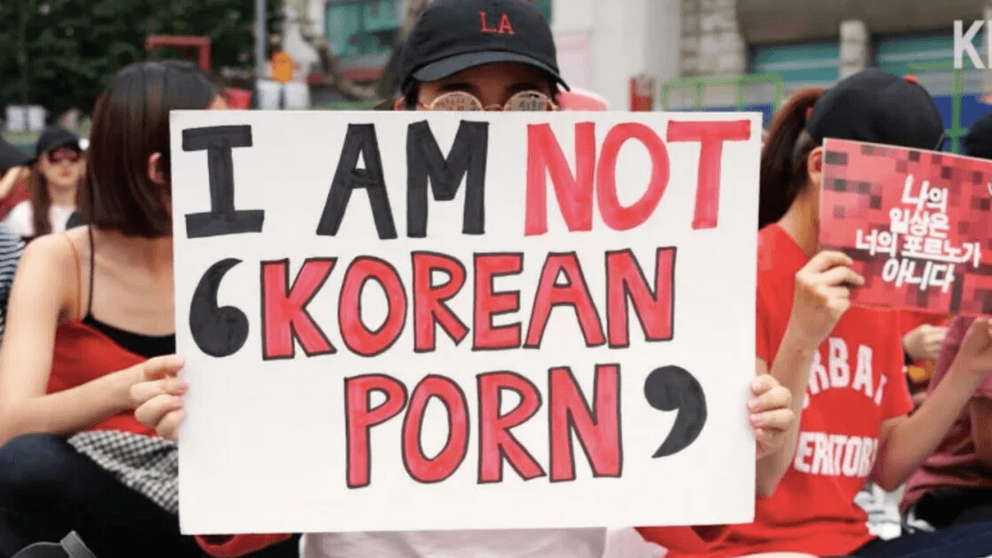 South Korean women protest against growing epidemic of spycam porn