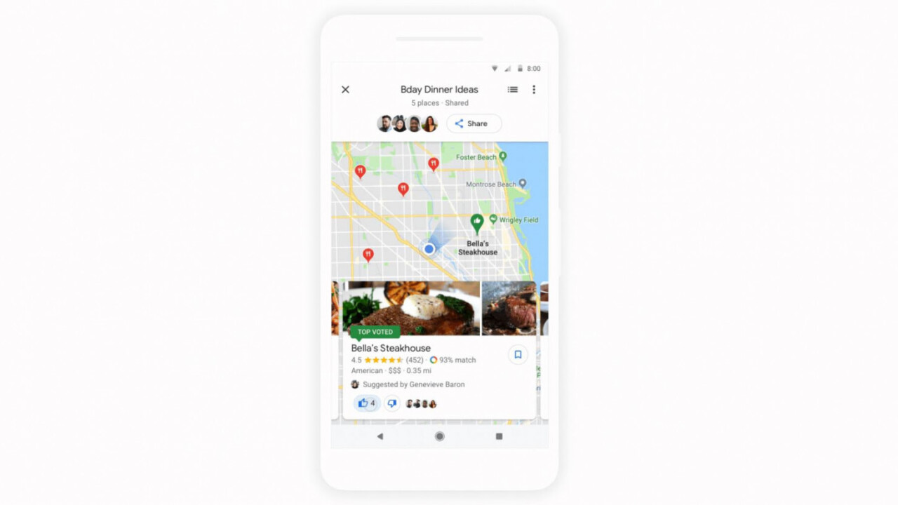 Google Maps just made it easy to poll friends on dinner options